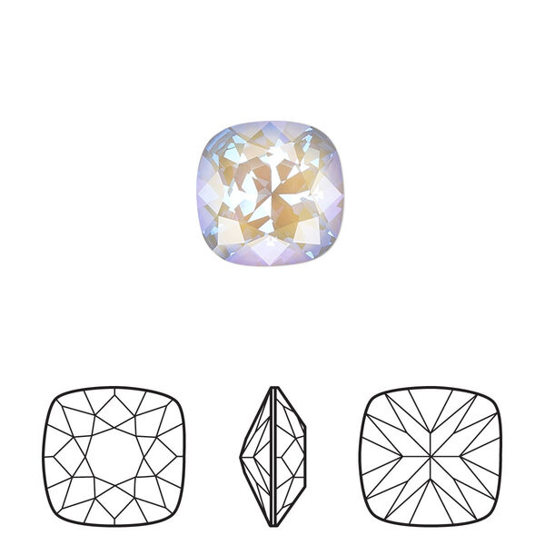 Fancy stone 6pk crystal serene gray DeLite, Crystal Passions® 12mm cushion 4470 image number 0
