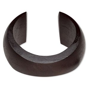 Bracelet, cuff, wood (dyed / waxed), dark brown, 20-41mm wide hand-carved tapered concave band, 7-1/2 inches. Sold individually.