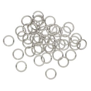 Jump ring, stainless steel, 6mm round, 4.7mm inside diameter, 22 gauge. Sold per pkg of 50.