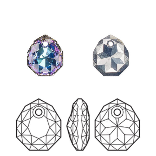 Drop 1pk crystal vitrail light, Crystal Passions® 11.5x10mm pendant majestic 6436 image number 0