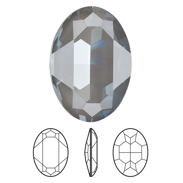 Fancy stone 24pk crystal dark grey ignite LacquerPRO, Swarovski® 30x22mm oval 4127 image number 0