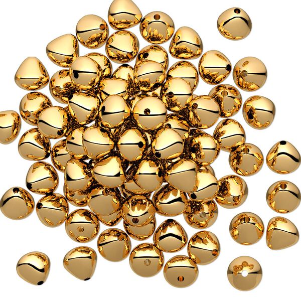 Bead, gold-plated brass, 5mm teardrop. Sold per pkg of 100. image number 0