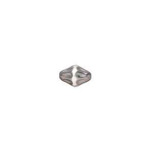 Sterling silver 1pkg1, brushed textured bicone Navajo pearl-style bead oxidized 9x6mm