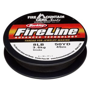 Thread, Berkley® FireLine®, gel-spun polyethylene, smoke, 0.18mm diameter 4-fiber braid, 8-pound test. Sold per 50-yard spool.