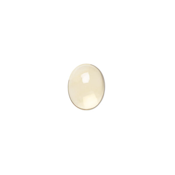 Cabochon, citrine (heated), light to medium, 10x8mm calibrated oval, A grade, Mohs hardness 7. Sold individually. image number 0