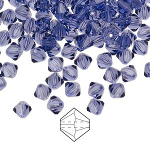 Bead 576pk tanzanite, Preciosa Czech crystal 5mm bicone
