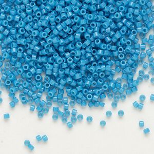 Seed bead, Delica®, glass, pkg/50g, #11 round, Duracoat® opaque outside dyed teal (DB-2133).