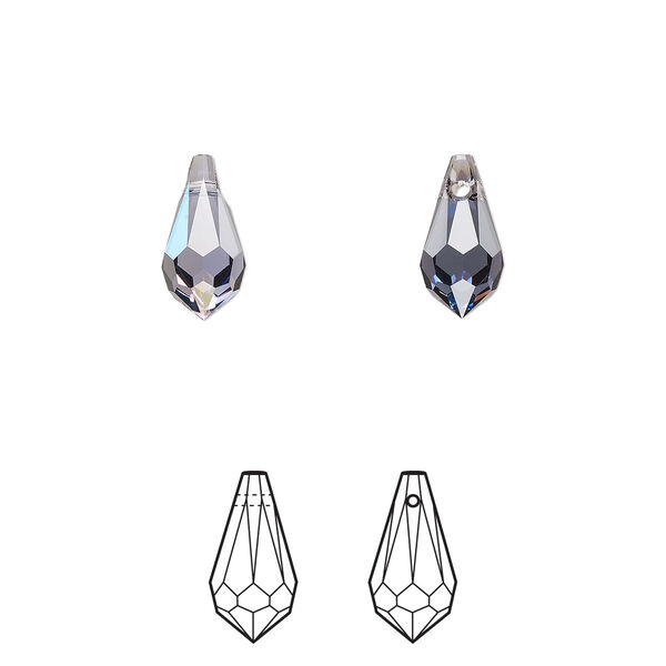 Drop 4pk tanzanite starlight, Crystal Passions® 11x5.5mm pendant teardrop 6000 image number 0