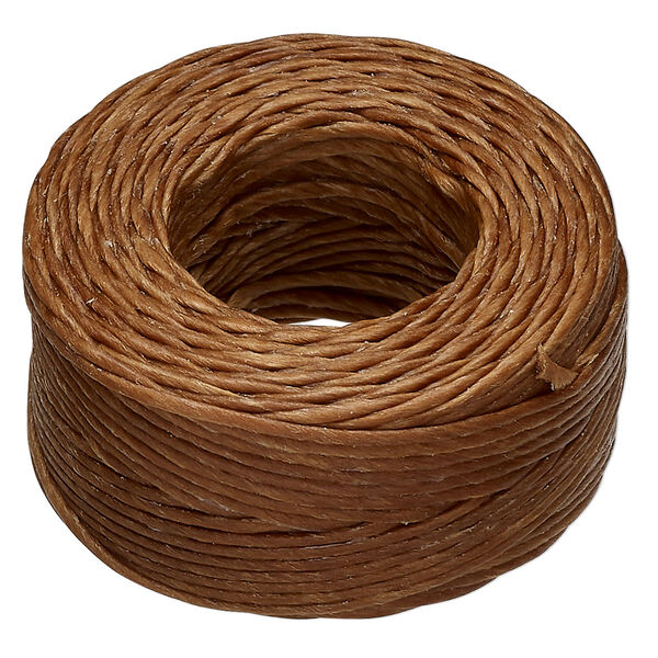 Thread, Hemptique®, polyester, pkg/25 yards, brown, 1mm smooth. image number 0