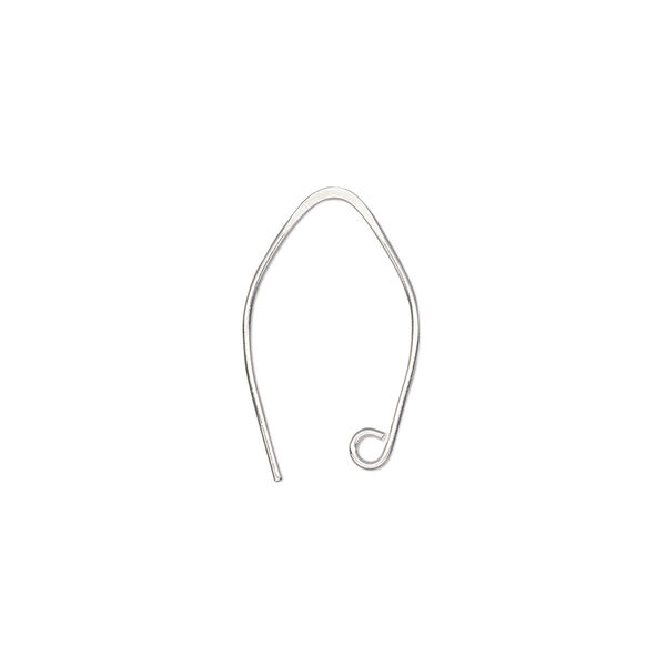 Ear wire, Hill Tribes, silver-plated brass, 19mm marquise with open loop, 22 gauge. Sold per pair. image number 0