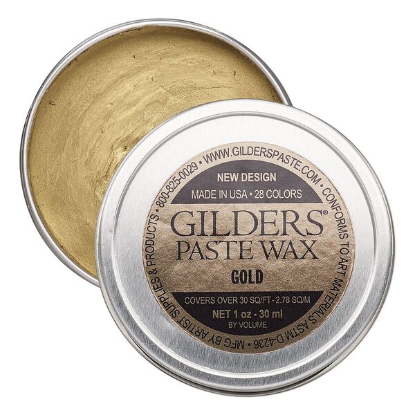 Wax paste, Gilders Paste®, pkg/1-ounce tin, gold. image number 0