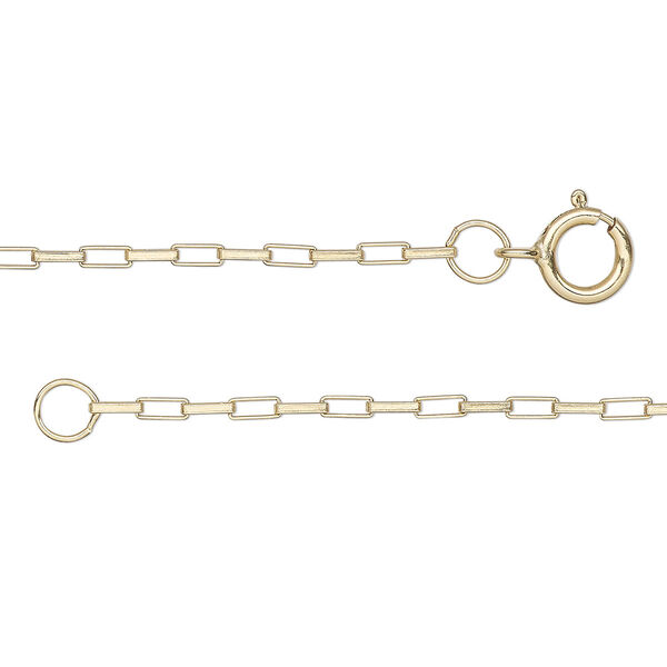 Chain, Gossamer™, 14Kt gold-filled, 1.2mm elongated Venetian box, 16 inches with springring clasp. Sold individually. image number 0