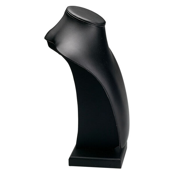 Display, necklace, leatherette, black. 13-1/2 x 9 x 6 inch pedestal. Sold individually. image number 1