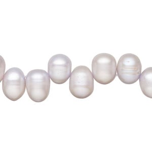 Freshwater pearl 1pkg1, top-drilled rice, 15 inch pale violet 8x7mm-12x8mm cultured