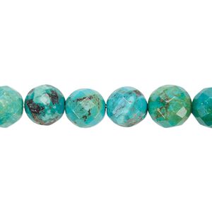 Turquoise 1pkg1, faceted round bead 15.5-16 inch 8mm