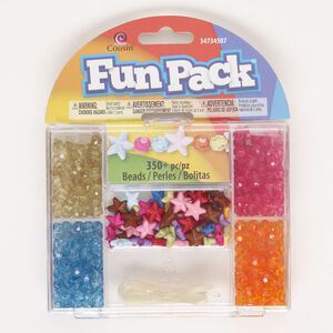 Acrylic 1pkg350, round / star bead mix mixed colors 6mm / 10-11mm
