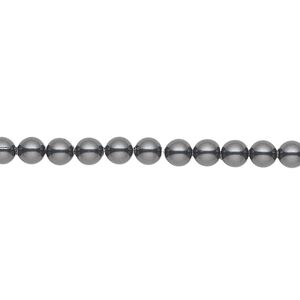 Pearl 100pk black, Crystal Passions® 4mm round 5810