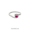Ring, Sure-Set™, sterling silver, swirl band with 5mm 6-prong round setting, size 8. Sold individually. image number 1