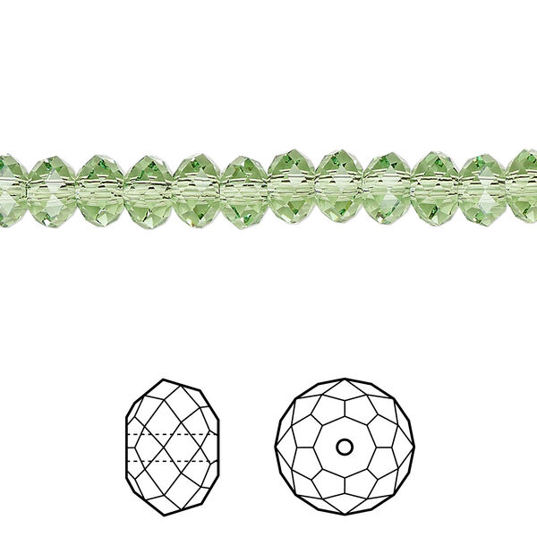 Bead 12pk peridot, Crystal Passions® Regenerated 6x4mm rondelle 5040 image number 0
