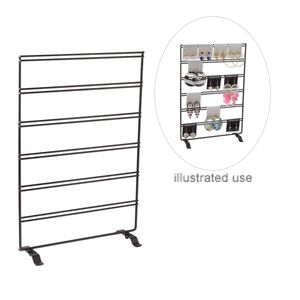 Display, earring, steel, black, 14 x 9-1/2 x 3-1/4 inches. Sold individually.