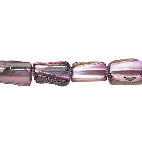 Mother-of-pearl shell 1pkg1, stick bead 15 inch wine 10x7mm-12x8mm image number 0