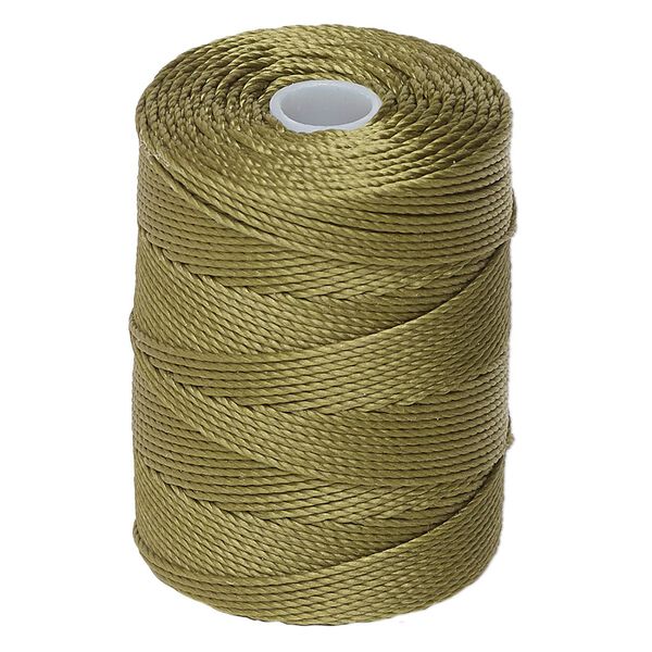 Thread, C-Lon®, nylon, olivine, 0.5mm diameter. Sold per 92-yard spool. image number 0