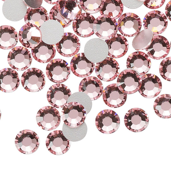 Flat back, Dance With Me™ crystal rhinestone, light rose, foil back, 6.32-6.5mm rose, SS30. Sold per pkg of 48. image number 0