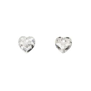 Drop 4pk crystal, Crystal Passions® 8mm pendant heart cut 6432