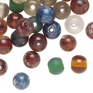 Bead mix, glass, opaque mixed colors, 8mm round. Sold per 2-ounce pkg, approximately 70 beads.