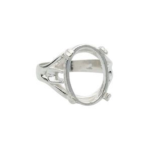 Ring, sterling silver, 18x13mm 4-prong oval setting, size 10. Sold individually.