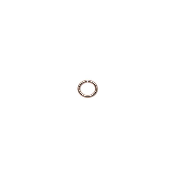 Jump ring, clear-coated copper, 5x4.5mm oval, 3.8x3.2mm inside diameter, 22 gauge. Sold per pkg of 25. image number 0