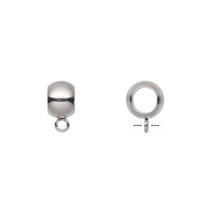 Bead, stainless steel, 8x5mm rondelle with closed loop. Sold per pkg of 10.