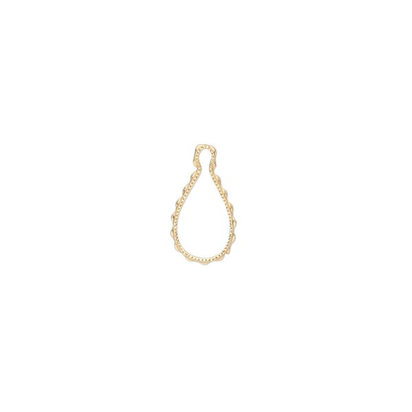 Drop, Wrap-Tite®, 14Kt gold-filled, 9x6mm fancy pear setting. Sold per pkg of 2. image number 0