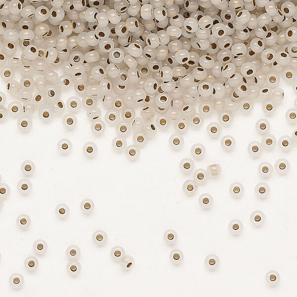 Seed bead Preciosa Ornela Czech glass 1pkg1, 50g, #11 rocaille, transparent metallic bronze alabaster image number 0