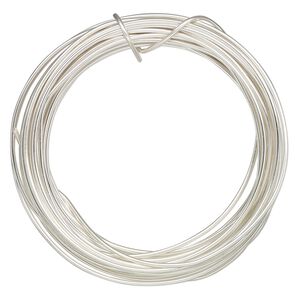 Wire, ParaWire™, silver-plated copper, round, 16 gauge. Sold per 15-foot section.