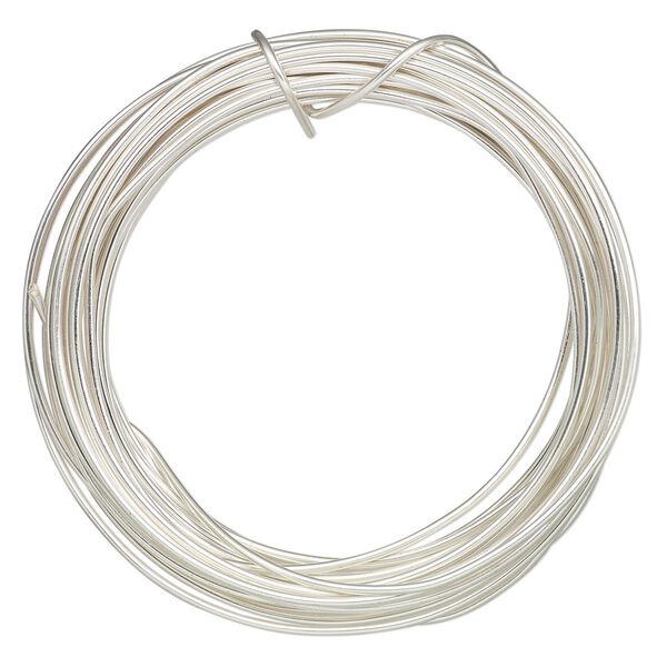 Wire, ParaWire™, silver-plated copper, round, 16 gauge. Sold per 15-foot section. image number 0