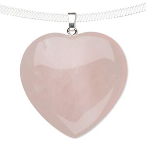 Rose quartz / brass 1pkg1, gold-finished silver-plated heart pendant 35mm