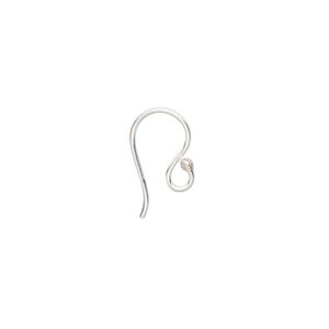 Ear wire fishhook 1pkg4 sterling silver, 12mm / 1.5mm ball / open loop, 20 gauge 2 pair