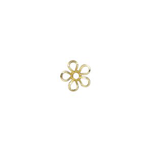 Component, gold-finished brass, 9x8.5mm flower. Sold per pkg of 20.