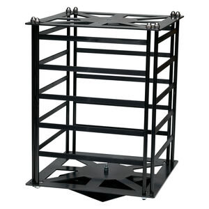 Display, earring, acrylic, black, 13 x 9-3/4 x 9-3/4 inch large revolving square. Sold individually.