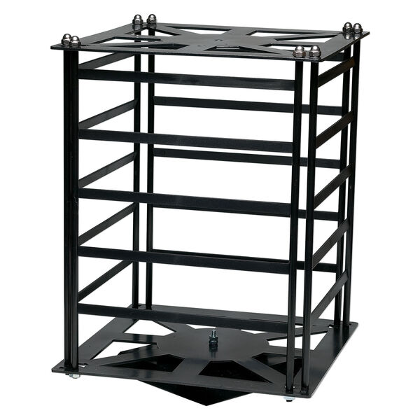 Display, earring, acrylic, black, 13 x 9-3/4 x 9-3/4 inch large revolving square. Sold individually. image number 0