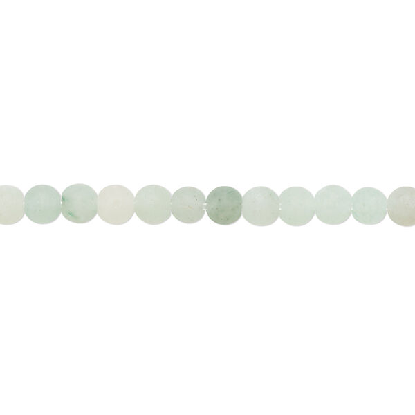Bead 1pkg1 green aventurine, 4mm matte round B grade, 8 inch natural image number 0