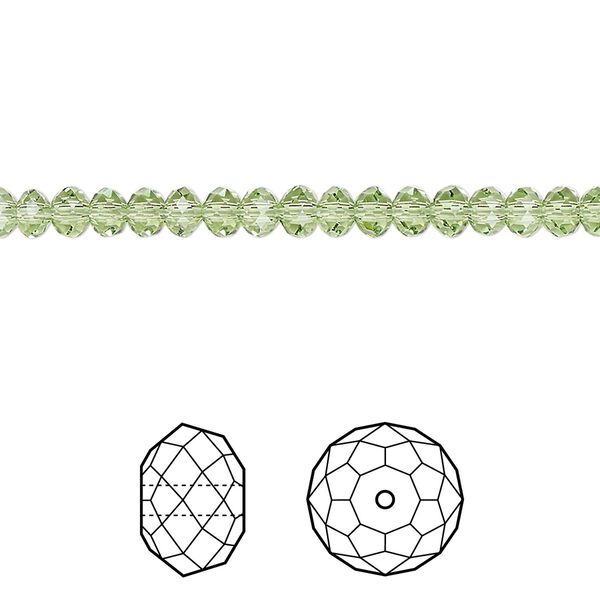 Bead 144pk peridot, Crystal Passions® Regenerated 4x3mm rondelle 5040 image number 0