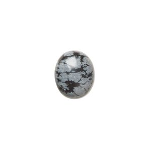 Snowflake obsidian 1pkg10, calibrated oval cab natural 12x10mm