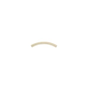 Bead, gold-plated brass, 13x1mm curved tube. Sold per pkg of 100.