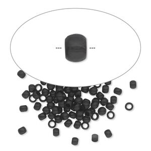 Crimp, painted brass, black, 2.5mm round, 1.5mm inside diameter. Sold per pkg of 100.