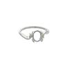 Ring, Sure-Set™, sterling silver, swirl band with 8x6mm 4-prong oval setting, size 6. Sold individually. image number 0