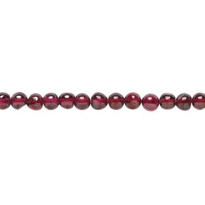 Garnet 1pkg1, hand-cut round bead 15.5-16 inch 4mm