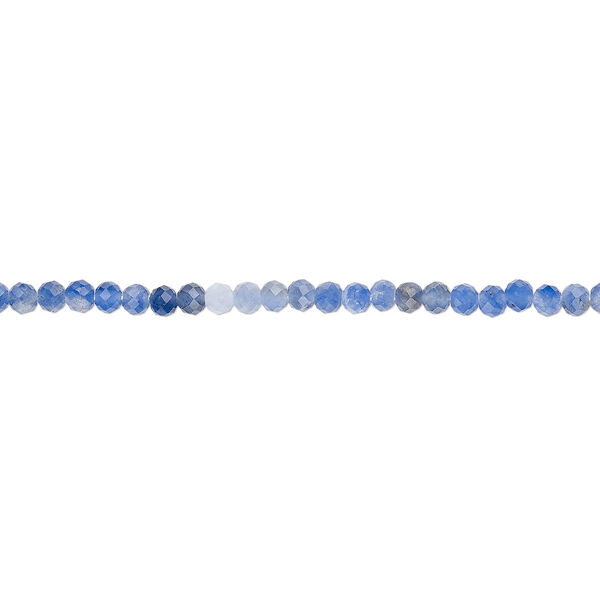 Bead, sodalite (natural), shaded, 2mm hand-cut faceted rondelle, B grade, Mohs hardness 5 to 6. Sold per 13-inch strand, approximately 170 beads. image number 0