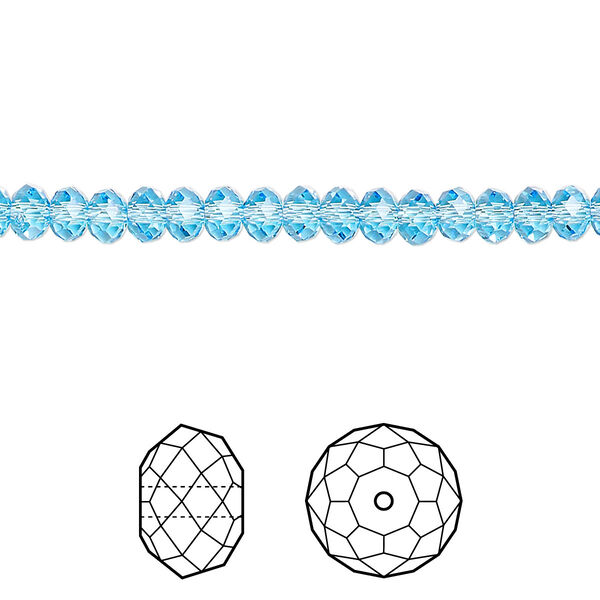 Bead 144pk aquamarine, Crystal Passions® 4x3mm rondelle 5040 image number 0